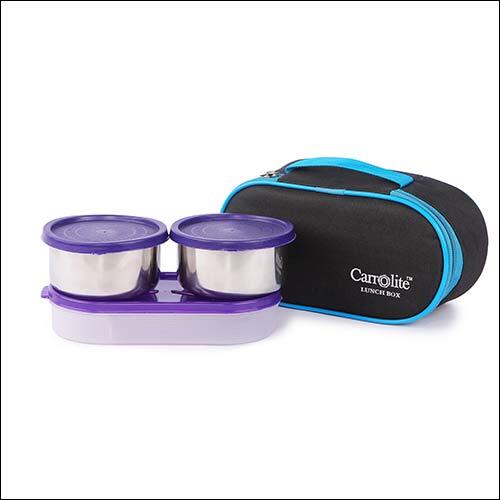 Capsule Multicolour 2 Air Tight Container And Chapati Tray 750 Ml Lunchbox