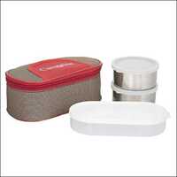 Mattee Multicolour 2 Air Tight Container And Chapati Tray 750 Ml Lunchbox