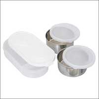 Mattee Multicolour 2 Air Tight Container And Chapati Tray 750 Ml Lunchbox