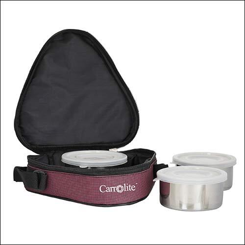 Mattee Triangle  2 Air Tight Container and Chapati Tray 750 Ml Lunchbox