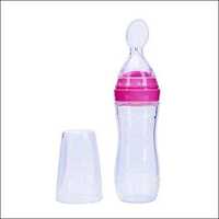 Little Monkeys Baby Squeezy Food Grade Silicone Spoon Bottle Feeder For Baby Feeding - Plastic, Transparent | Easy Squeeze Design For Mess-free Feeding