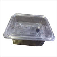 Plastic Hinge Container - Plastic Material, Rectangular Shape | Transparent Design For Food Storage And Selling, Clamshell Tray With Attached Lid
