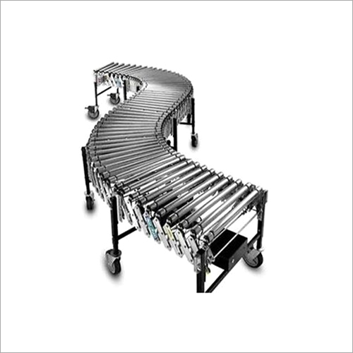 Flexible Conveyor - Mild Steel Roller, Silver Color | Transport Products In A Straight Line Or Through Elevation Changes