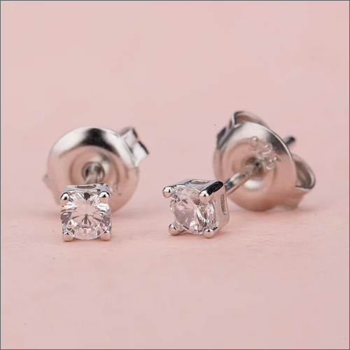925 Silver Small Solitaire Stud Earrings