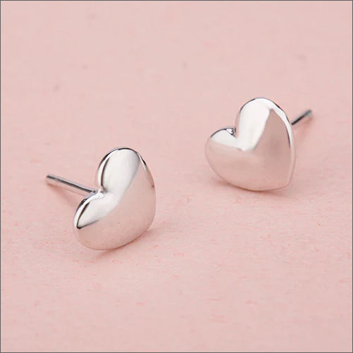 925 Silver Ridge Heart Stud Earrings