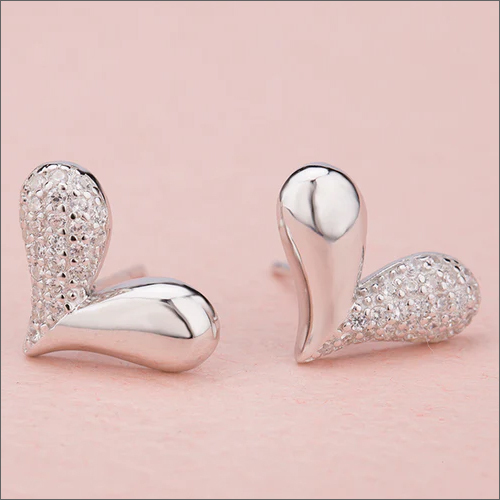 925 Silver Ivy Heart Stud Earrings