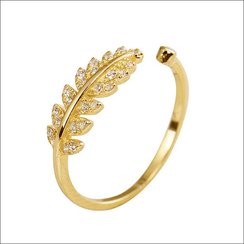 18K Gold Plated Feather Touch Ring Gender: Women'S