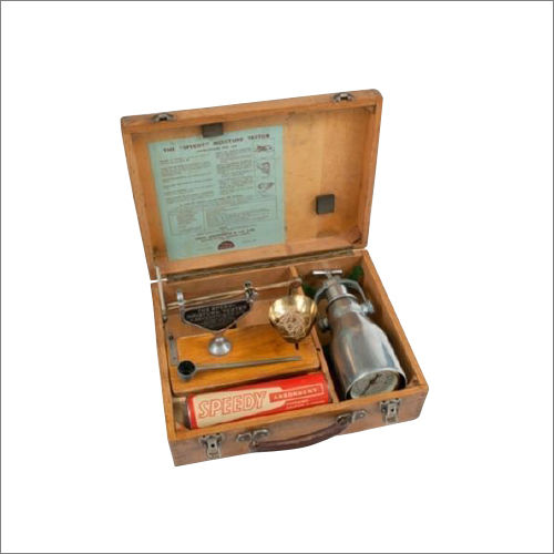 Speedy Moisture Meter - Stainless Steel, 20 Grams Capacity | Manual Operation, Rubber Sealing Gasket, Percentage Moisture Gauge, Polished Wooden Case