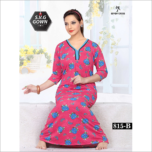 Ladies Printed Sarina Full Sleeve Nighty