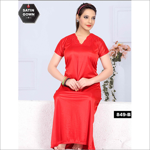 Ladies Red Satin Nighty