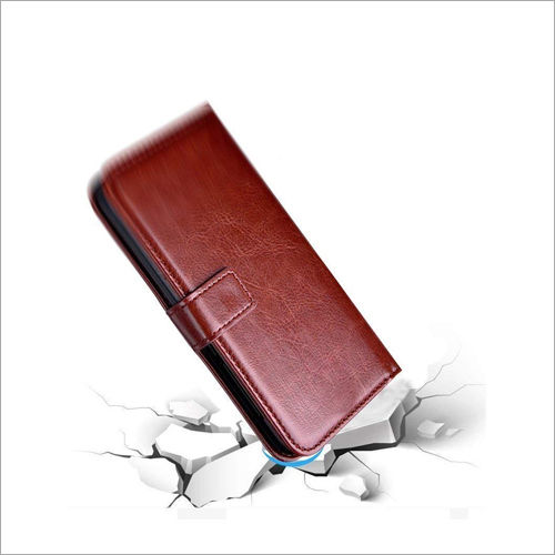 Brown Color Mobile Flip Cover Body Material: Leather