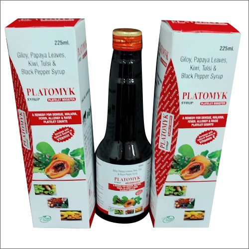 225 मिलीलीटर गिलोय पपीता के पत्ते कीवी तुलसी और काली मिर्च सिरप की सामान्य दवाएं