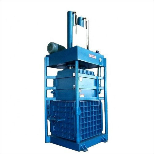 Blue Vertical Paper Baler Machine