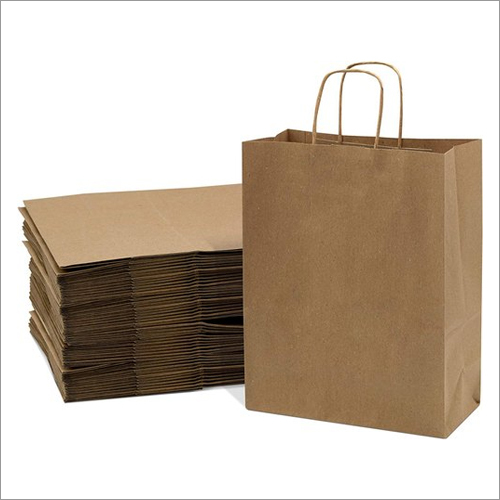 Paper Shopping Bag - Kraft Paper 1kg Capacity Brown Color | Disposable Recyclable Custom Designs Loop Handle Type Various Sizes Available