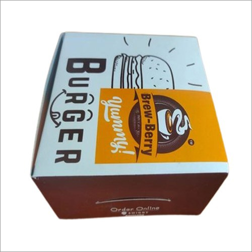 Corrugated Burger Packaging Box - 1kg Capacity, 3mm Thickness | Square Shape, Paper Material for Food Industry Usage