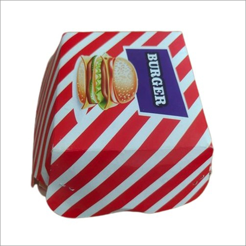Corrugated Printed Burger Packaging Box - 1kg Capacity 3mm Thickness | Rectangular Shape Industrial Use Made from Paper