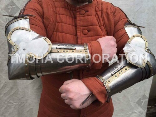 Medieval Arm Guard Arm Set Fully Wearable Costumes 15 Century Warrior Arm Guard MA0085