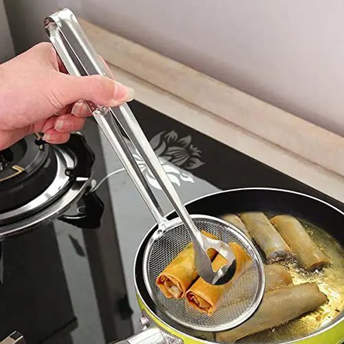 Filter Spoon with Clip Food Kitchen Oil-Frying Multi-Functional