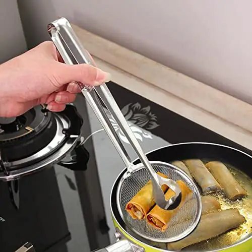 Filter Spoon with Clip Food Kitchen Oil-Frying Multi-Functional