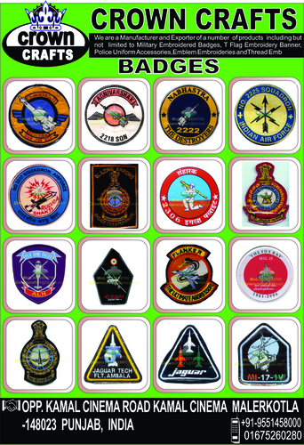 Handmade Cloth Embroidery Badges - Color: As