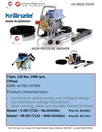 KRANZLE High Pressure Washer V-HD-7-122