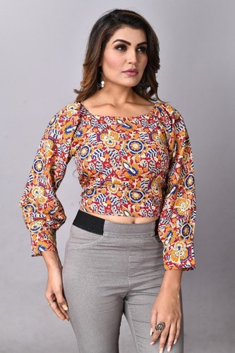 Full Sleeves Multicolor Crop Top