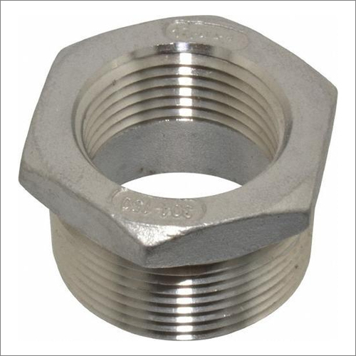 Hex Bush - Stainless Steel, Sizes 1/2 Inch to 3 Inch, Silver Color, Thickness in Different Millimeter (mm) Options | Versatile Pipe Fitting for Efficient Flow Control