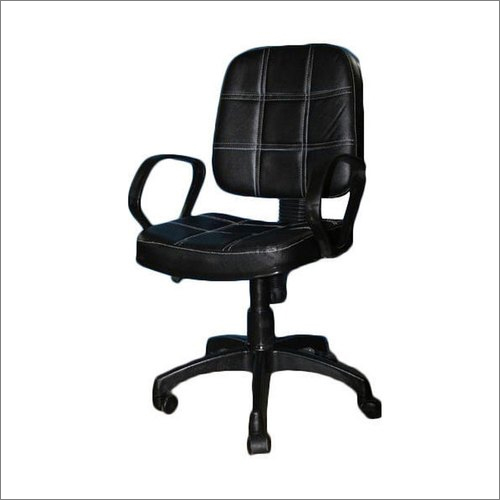 Black Leather Revolving Office Chair