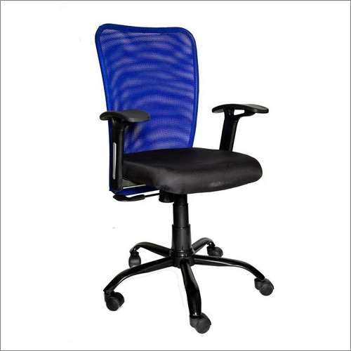 Vitmat Black And Blue Mesh Mid Back Home Office Chair