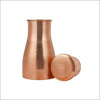Copper Plain Jar - Copper, 2 Liters, 6 Inch Diameter, 12 Inch Height | Durable, Stylish, Leakproof, Hammered Finish, Easy To Clean