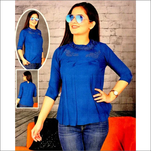 Ladies Dark Blue Kitkat Top