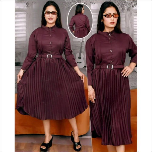 Ladies Brown BSY Midi Dress