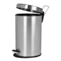 Stainless Steel Foot Pedal Bin - 12x20 Inch | 5 Ltr Capacity, Silver Color, Ideal For Office Use