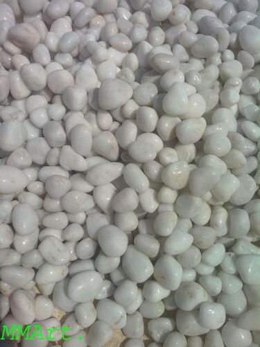 High Polished Snow White Pebble tumbled Stone natural garden stone