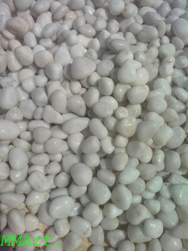 Snow white quartz round machine polished white pebbles stone interior decoration