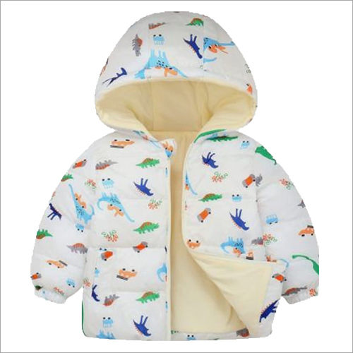 Kids Jacket  With Cap Decoration Material: Cloths