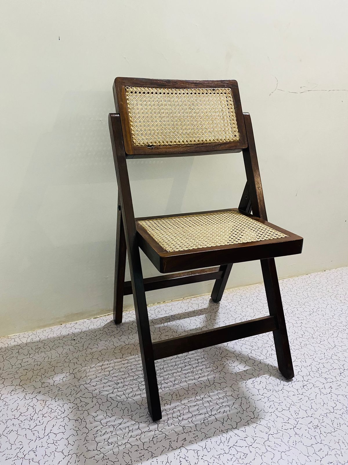 Cane Wood Folding Chair