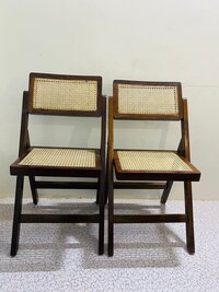 Cane Wood Folding Chair