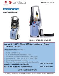 KRANZLE High Pressure Washer V K 2195 TS