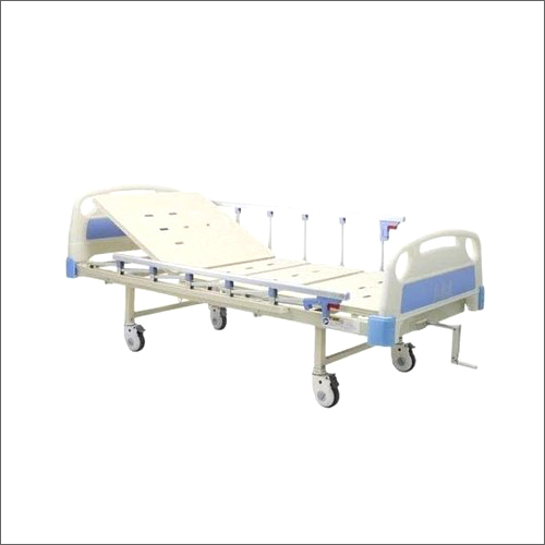 White-Blue Semi Fowler Manual Hospital Bed