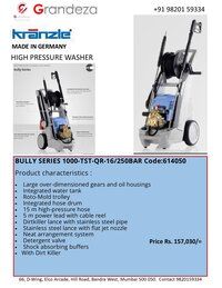 KRANZLE High Pressure Washer Bully 1000 TST QR 16 250