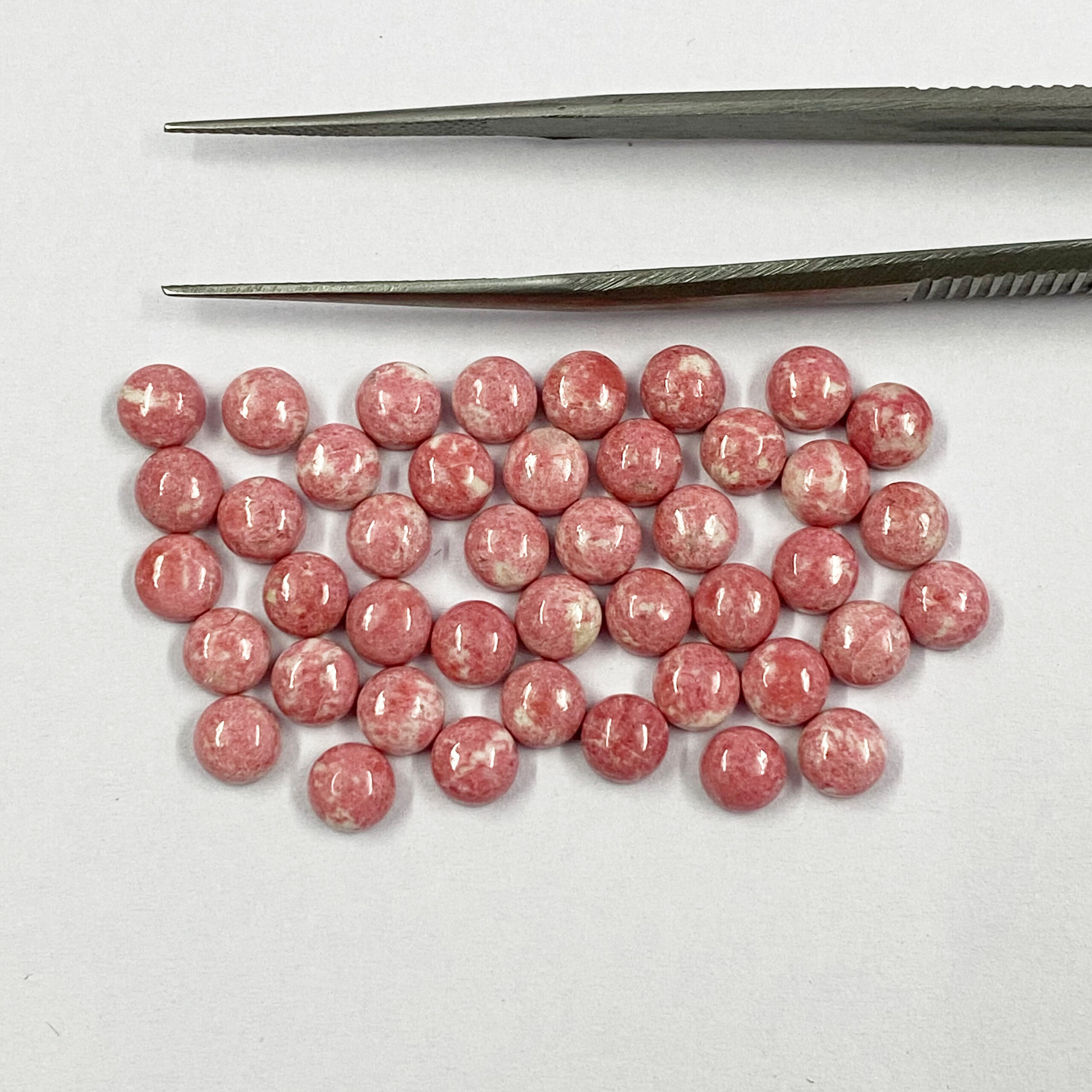 Thulite Round Cabochon Loose Gemstones
