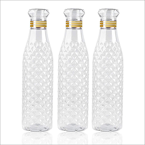 Diamond Plastic Water Bottle - Food Grade Plastic, Customized Size, Transparent Color | Leak Proof, Lightweight, Easy to Clean, Threaded Cap