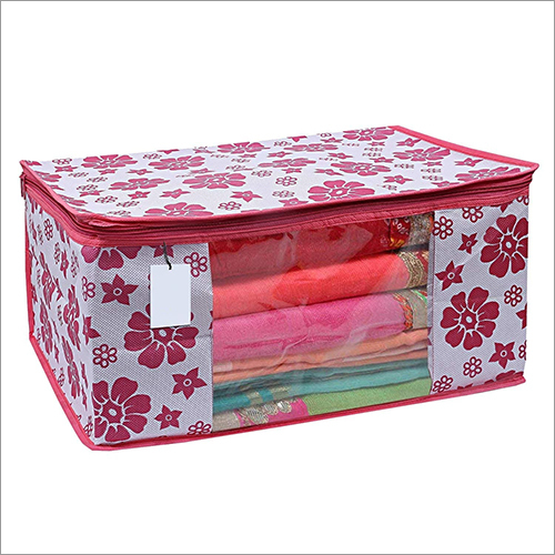 Printed Foldable Storage Box - Fabric, Customized Size | White Color, Ideal for Commercial Use