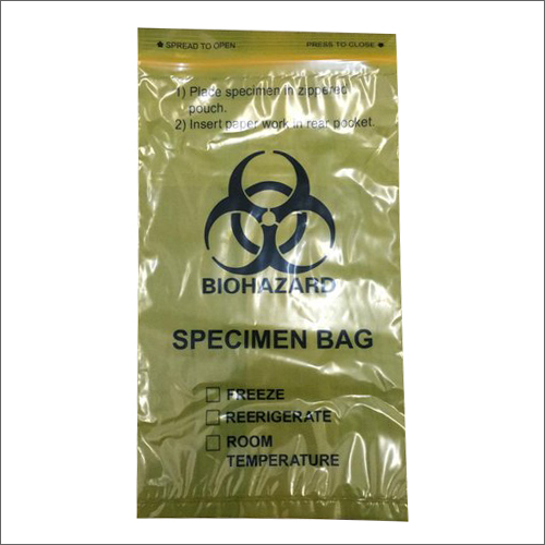 Biohazard Specimen Ziplock Bag Food Safety Grade: Yes