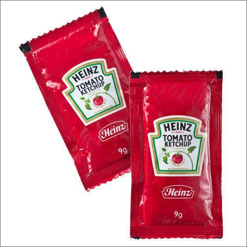 Tomato Ketchup Sachets - Laminated Material, Various Sizes Available - Soft Red Texture