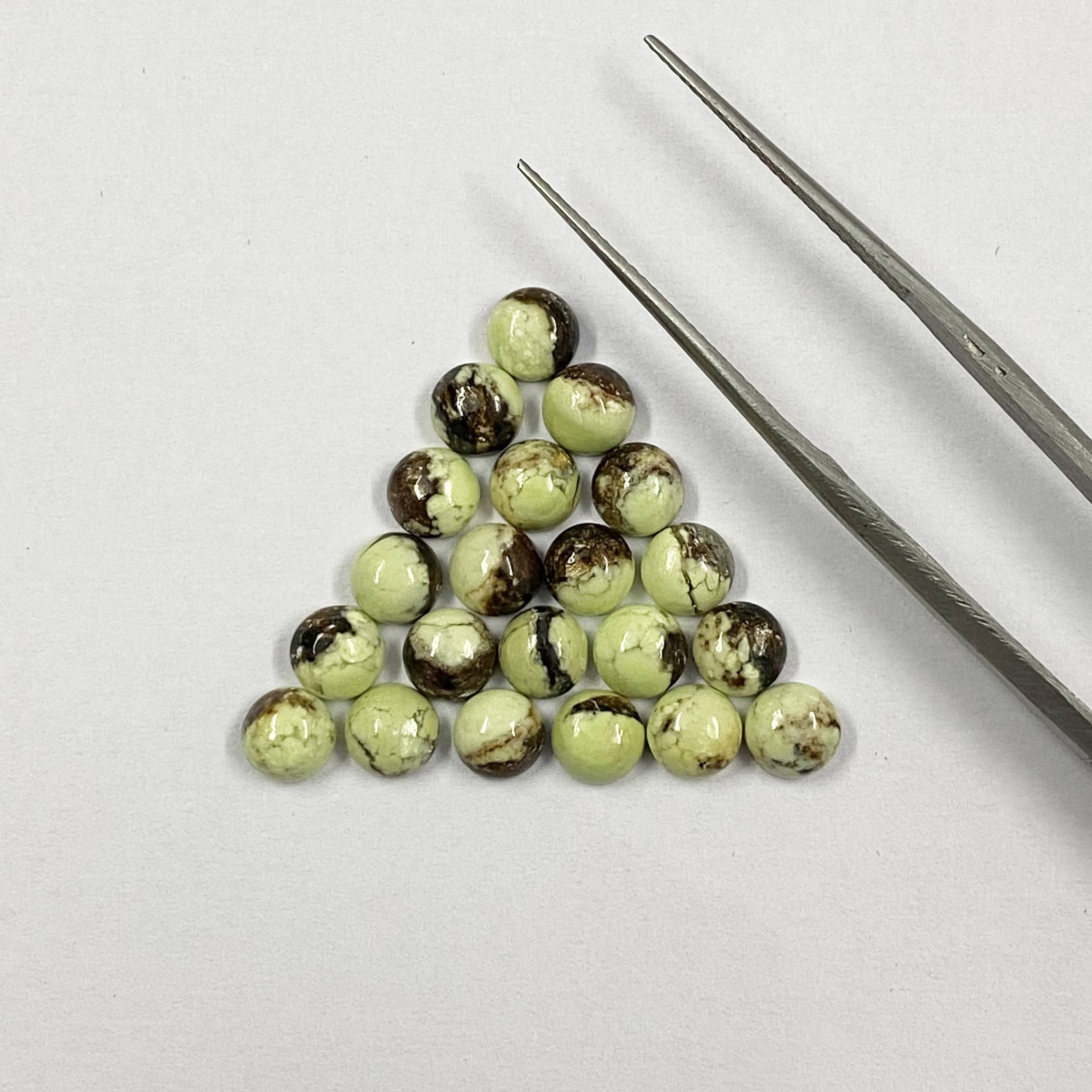 Lemon Chrysoprase Round Cabochon Loose Gemstones