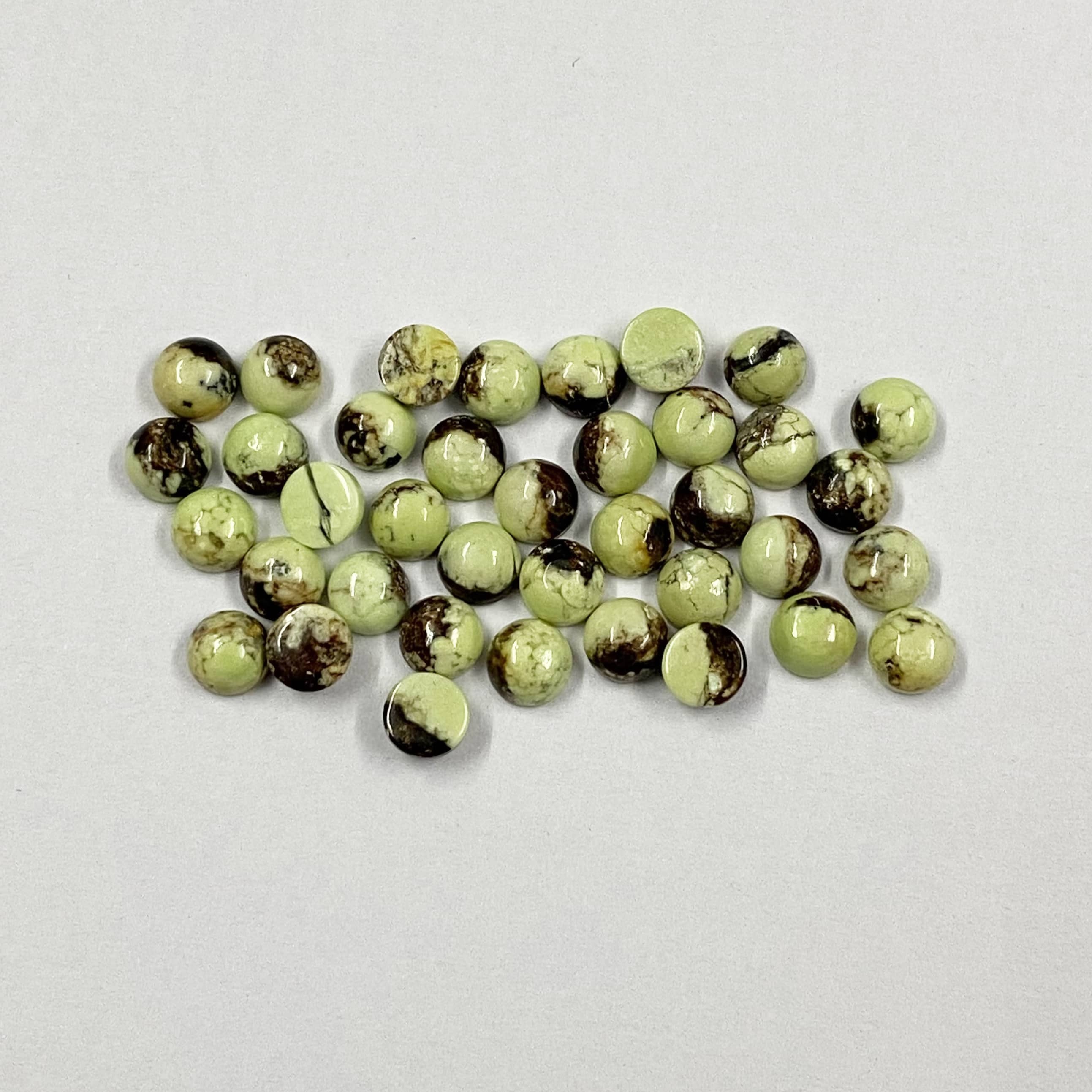 Lemon Chrysoprase Round Cabochon Loose Gemstones