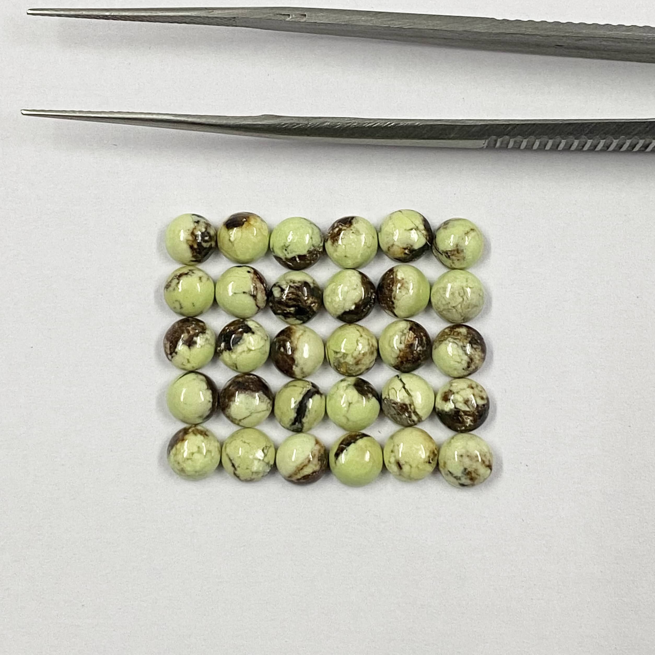 Lemon Chrysoprase Round Cabochon Loose Gemstones