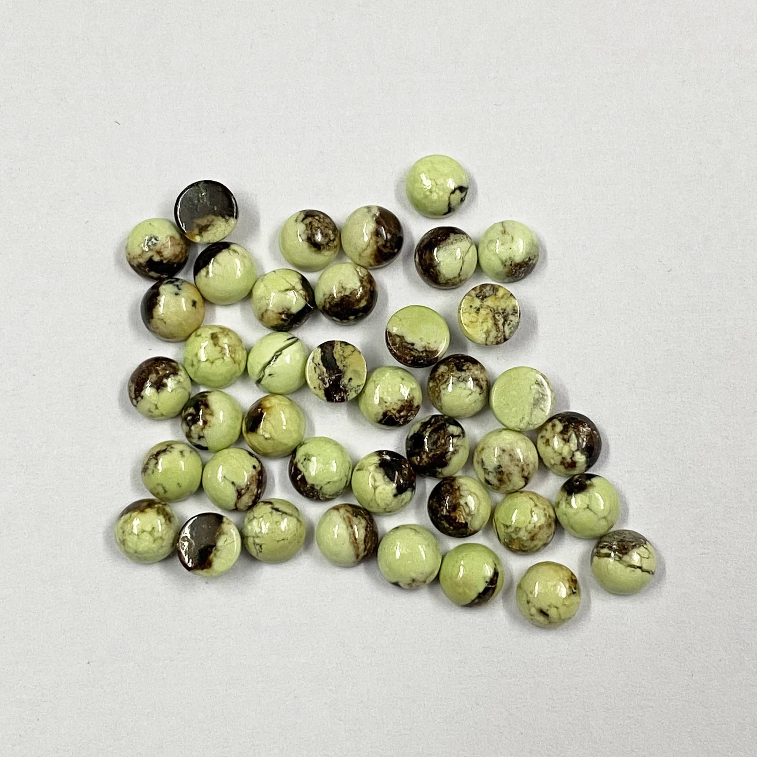 Lemon Chrysoprase Round Cabochon Loose Gemstones